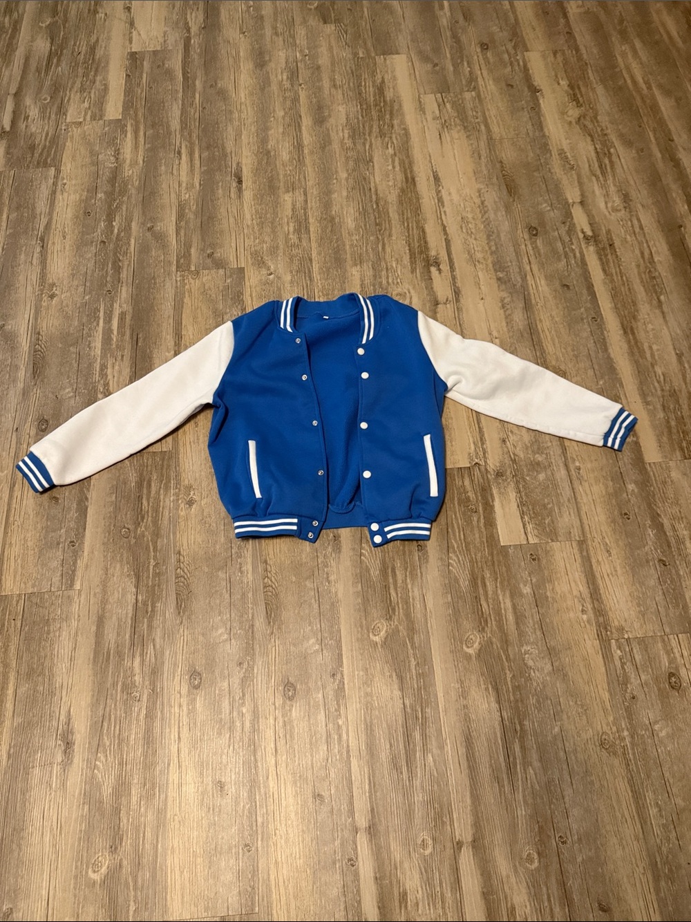 Kids Blue and White Varsity Jacket